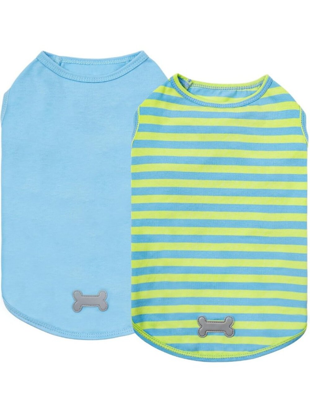 Soft Striped Dog Shirts - Lightweight Sleeveless Tank Tops for Small Pets, Blue